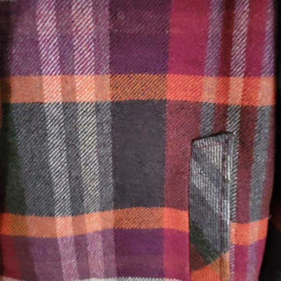 NWOT Stunning Talbots Fall Colors Orange Green Pink Plaid Jacket Size 12 - Picture 6 of 13